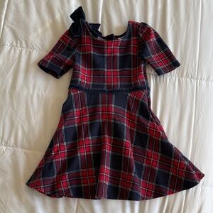 Janie and Jack Plaid Kids Dress - Red and Navy